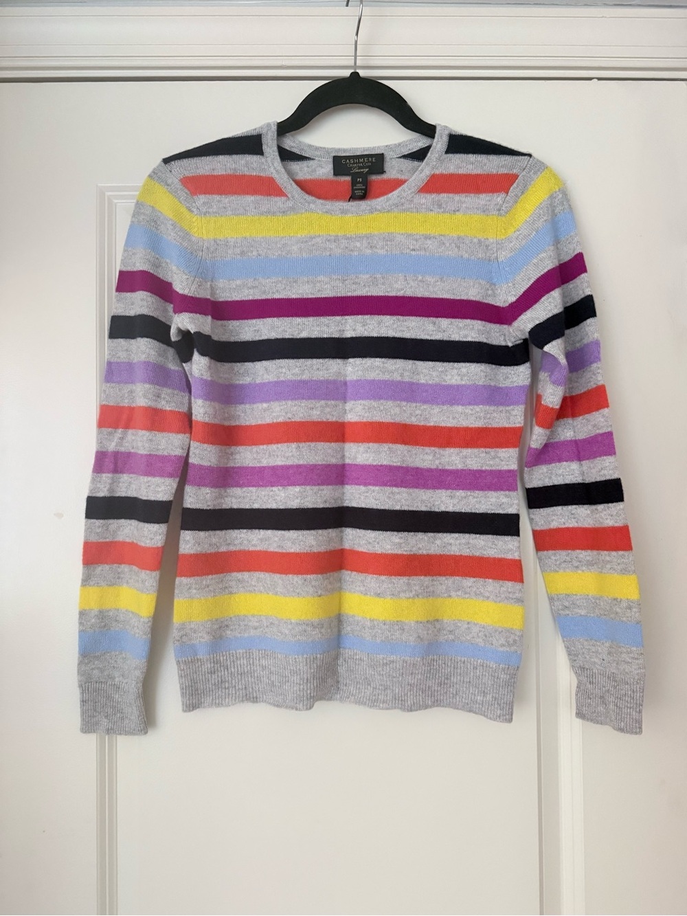NWT Charter Club 100% Cashmere Sweater |Colorful Stripe | SP